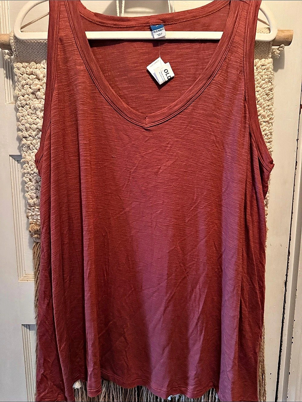 Old Navy Luxe Slub-Knit V-Neck Tank Top Rust 2X